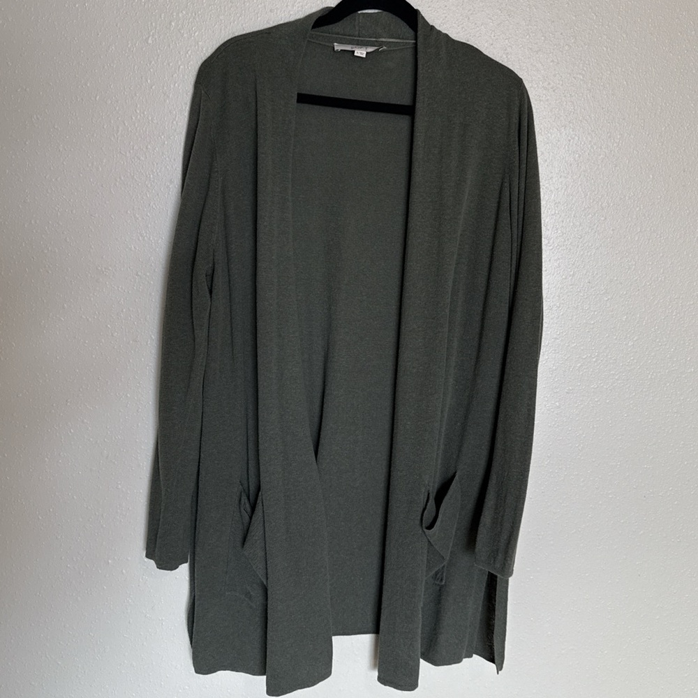 LOFT Open Front Cardigan - Olive